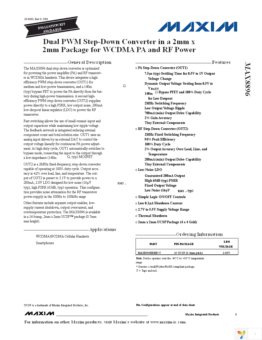 MAX8896EREE+T Page 1