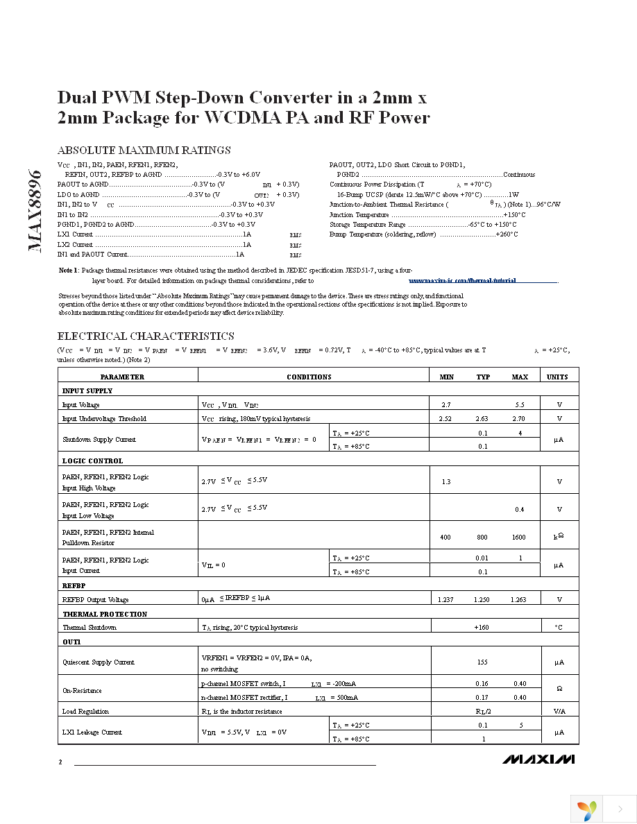 MAX8896EREE+T Page 2