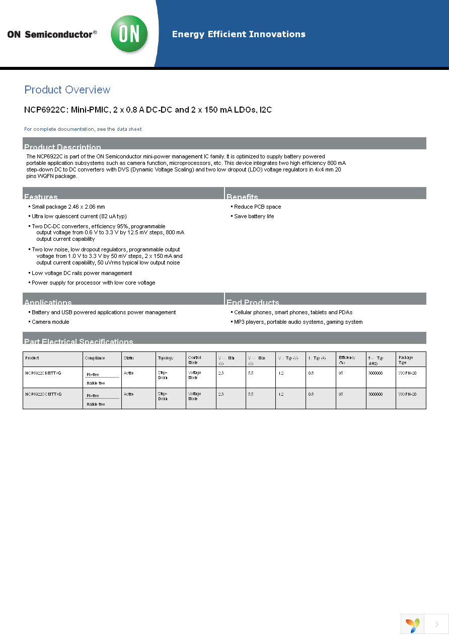 NCP6922CBMTTXG Page 1