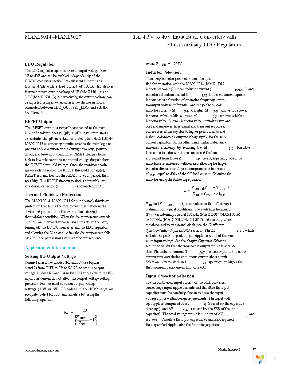 MAX15017BATX+T Page 17