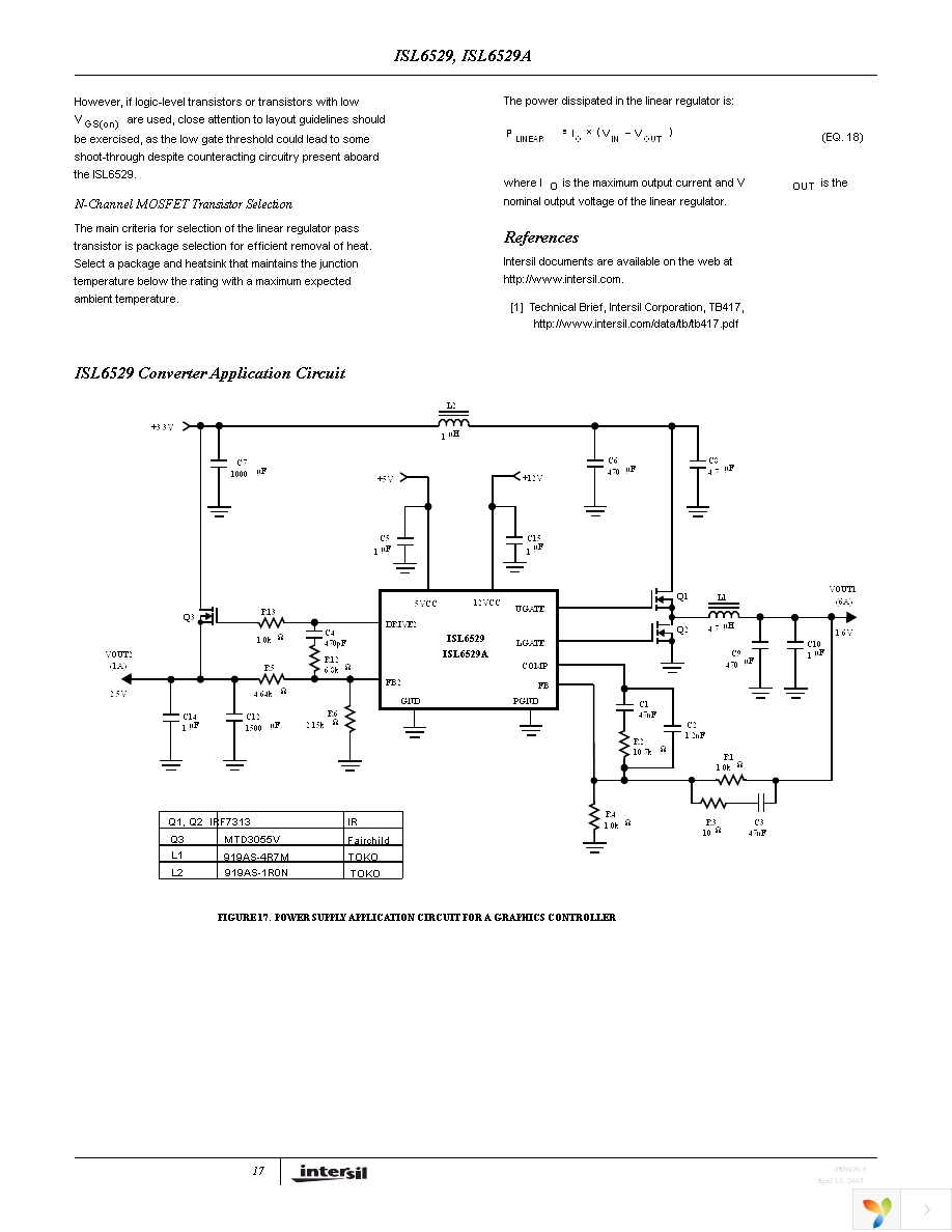 ISL6529CBZ Page 17