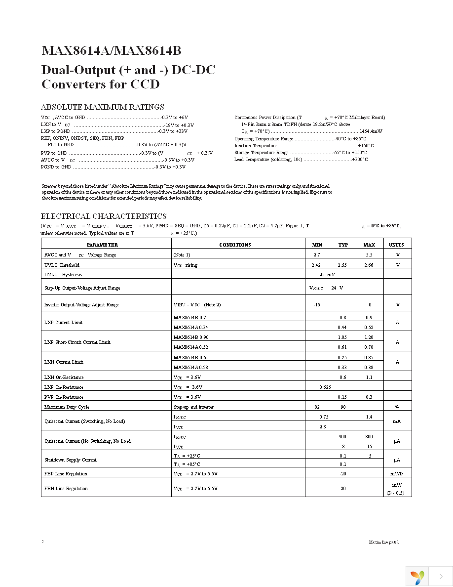 MAX8614BETD+TCK5 Page 2