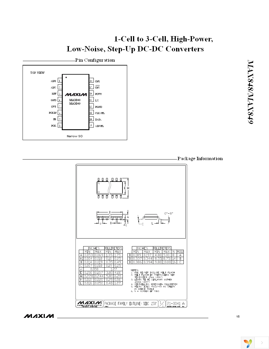 MAX848ESE+ Page 15