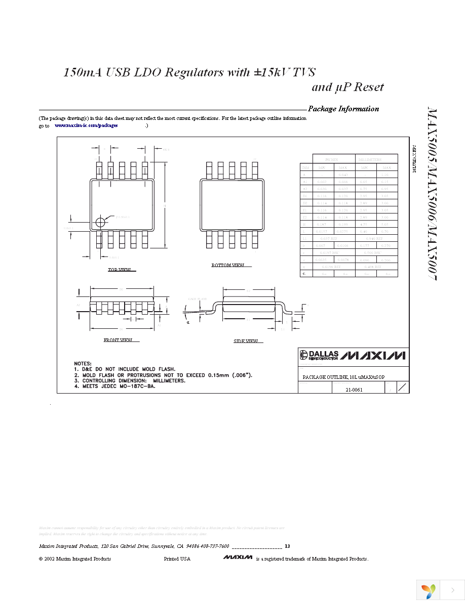 MAX5005ACUB+ Page 13