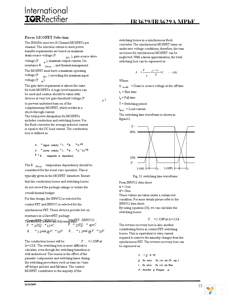 IR3629MTRPBF Page 13