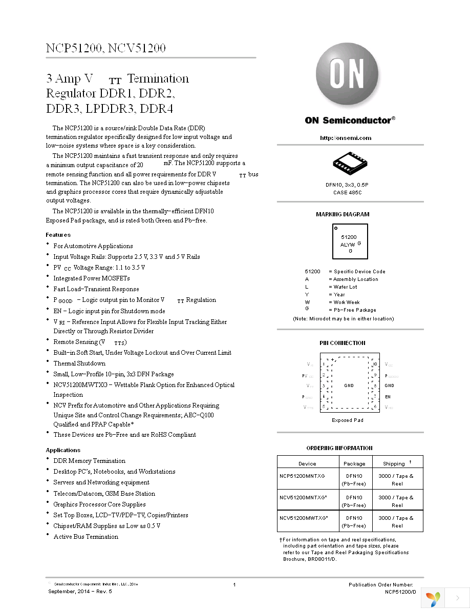 NCP51200MNTXG Page 1