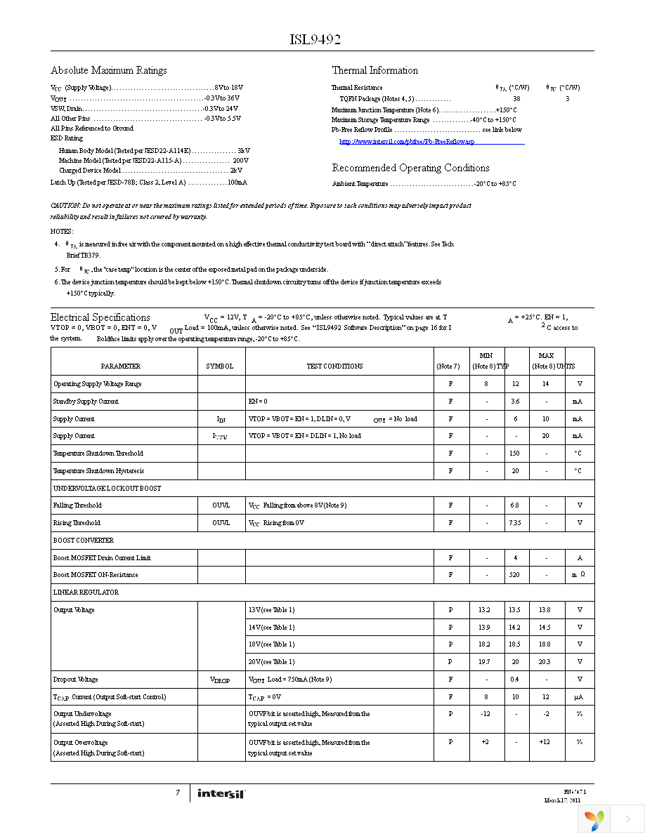 ISL9492ERZ Page 7