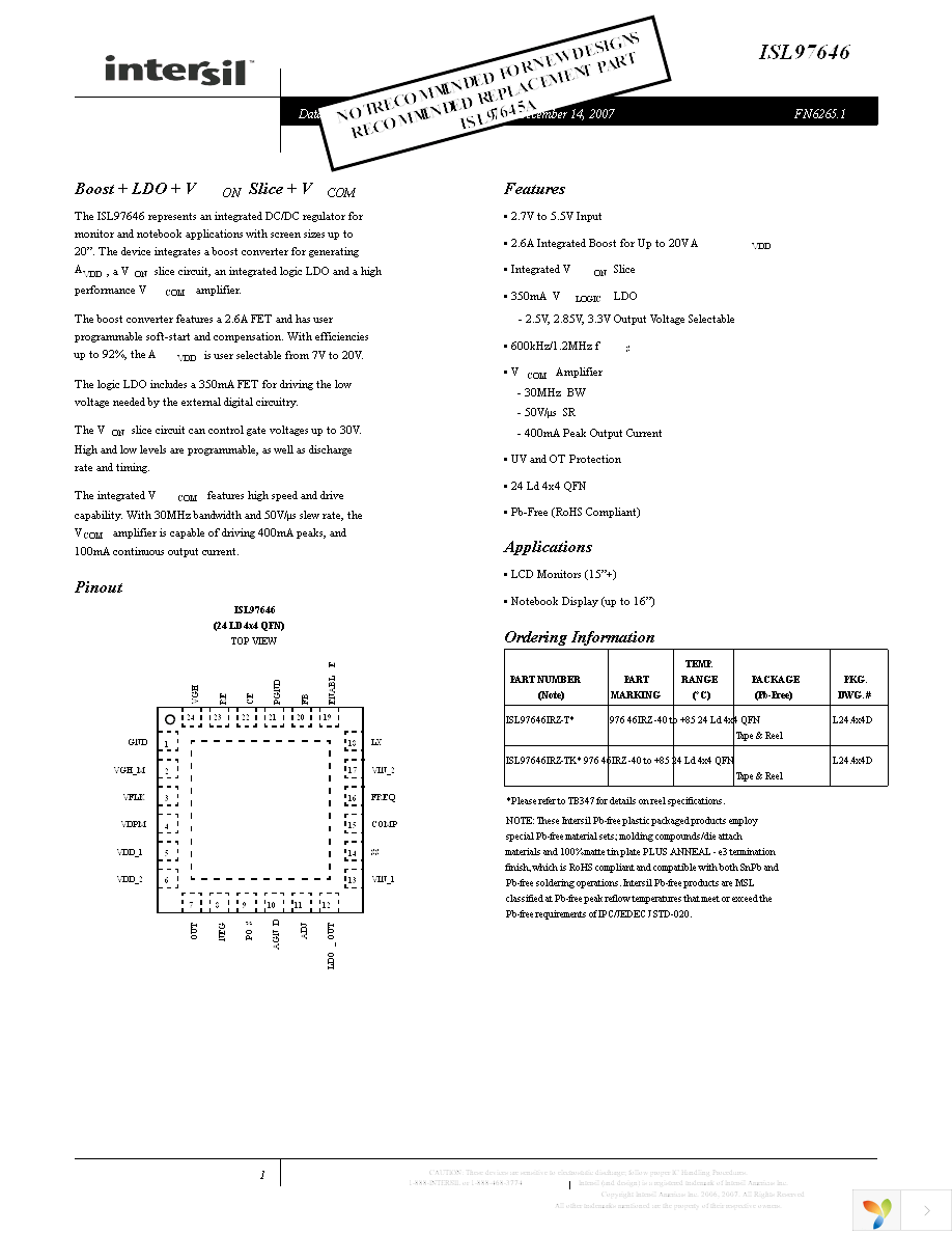 ISL97646IRZ-TK Page 1