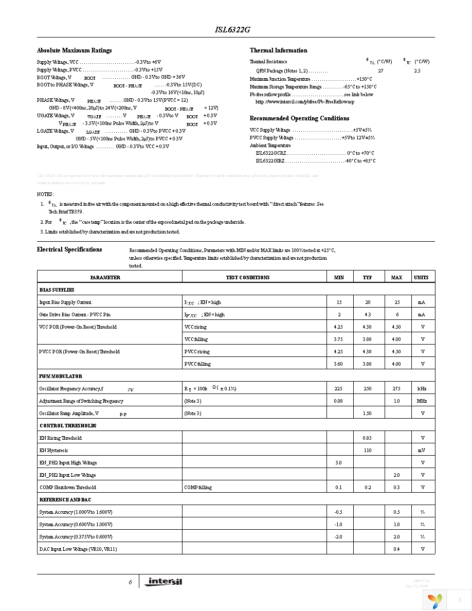 ISL6322GCRZ Page 6