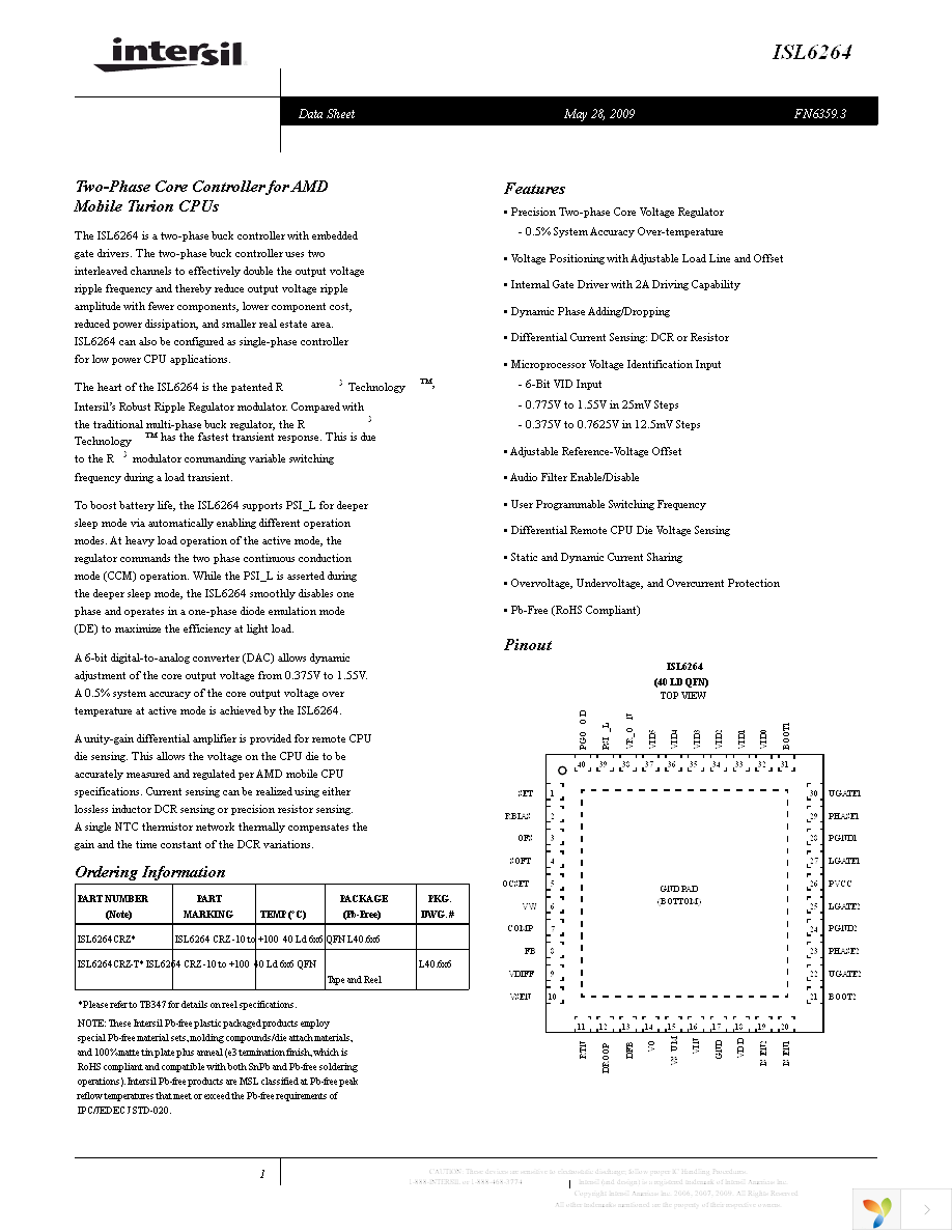 ISL6264CRZ Page 1