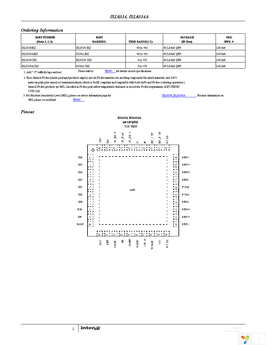 ISL6334ACRZ Page 2