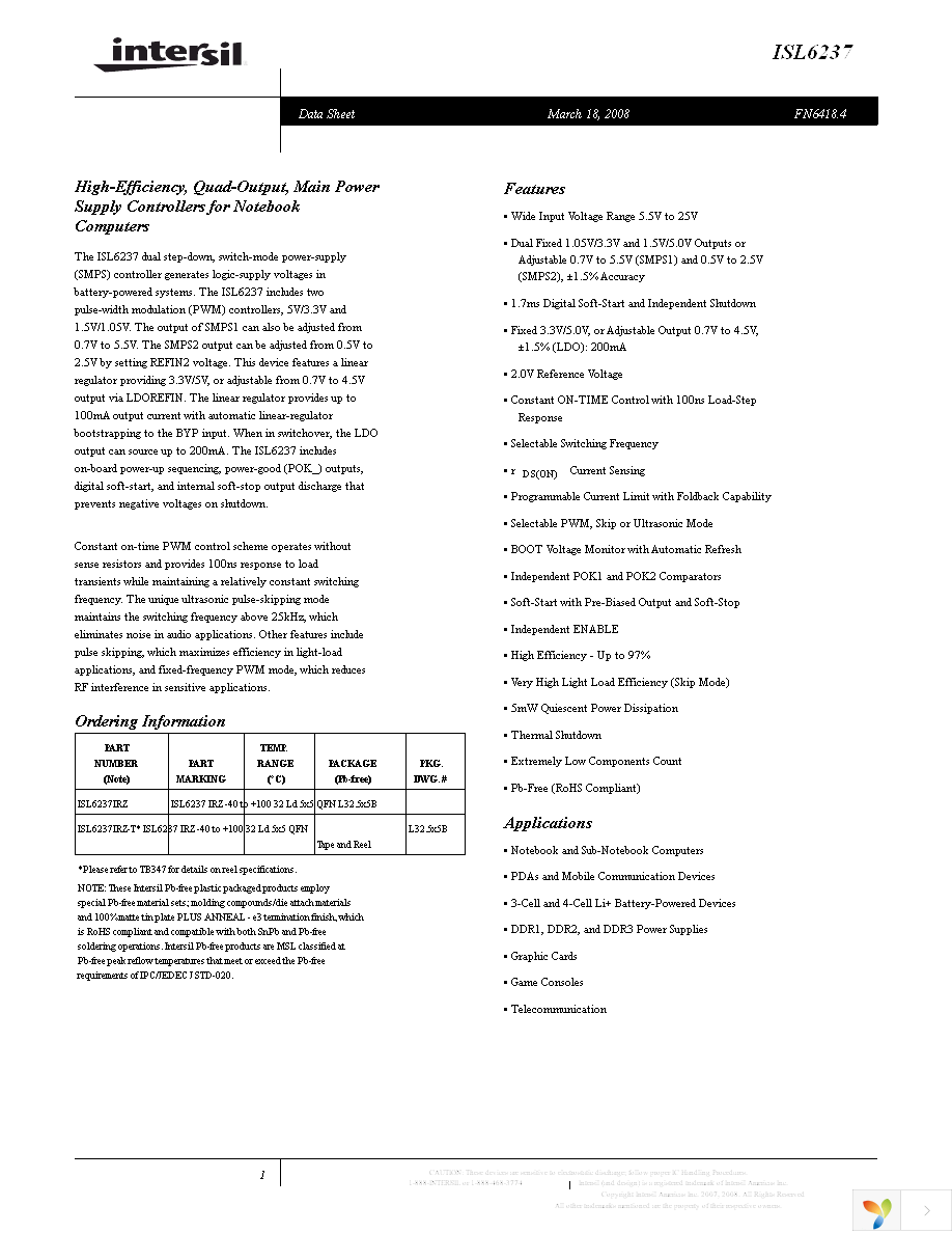 ISL6237IRZ-T Page 1