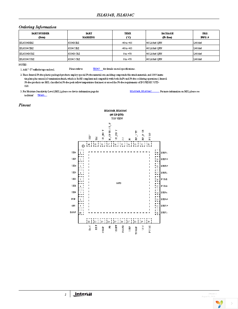 ISL6334CIRZ Page 2