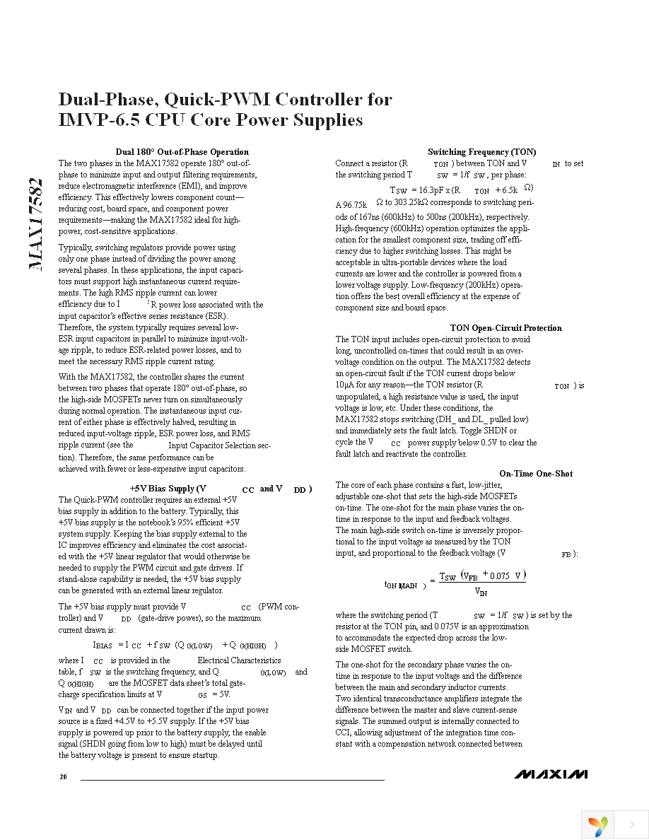 MAX17582GTM+T Page 20