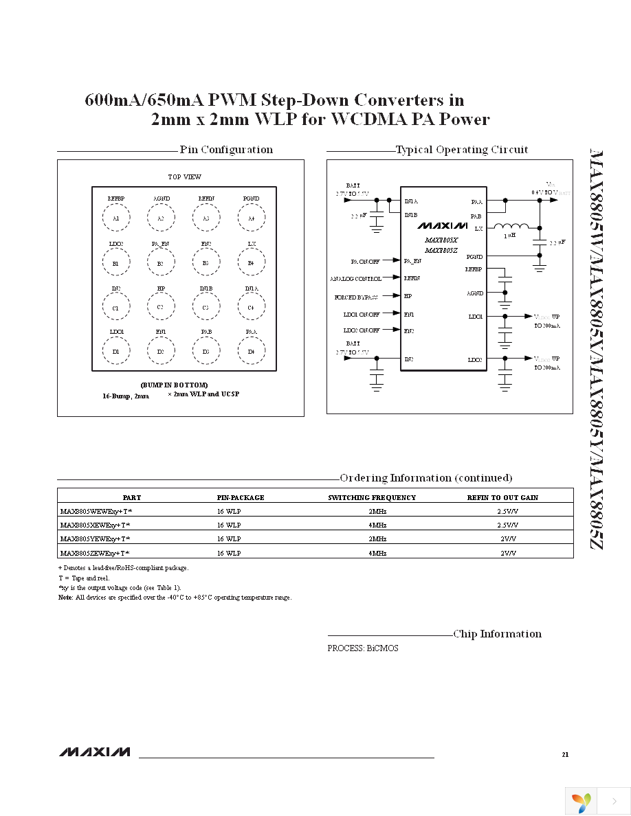 MAX8805WEWEEE+TC8E Page 21