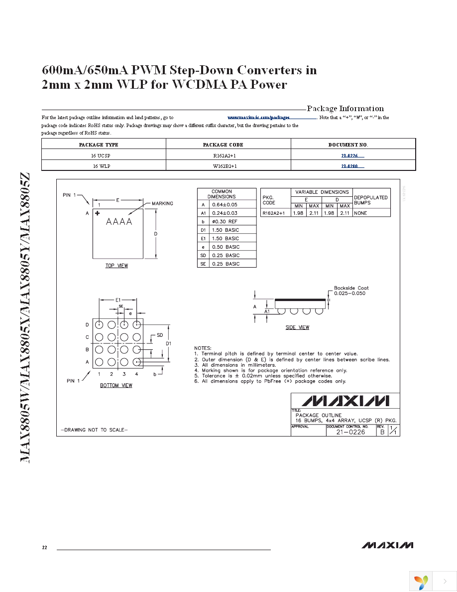 MAX8805WEWEEE+TC8E Page 22