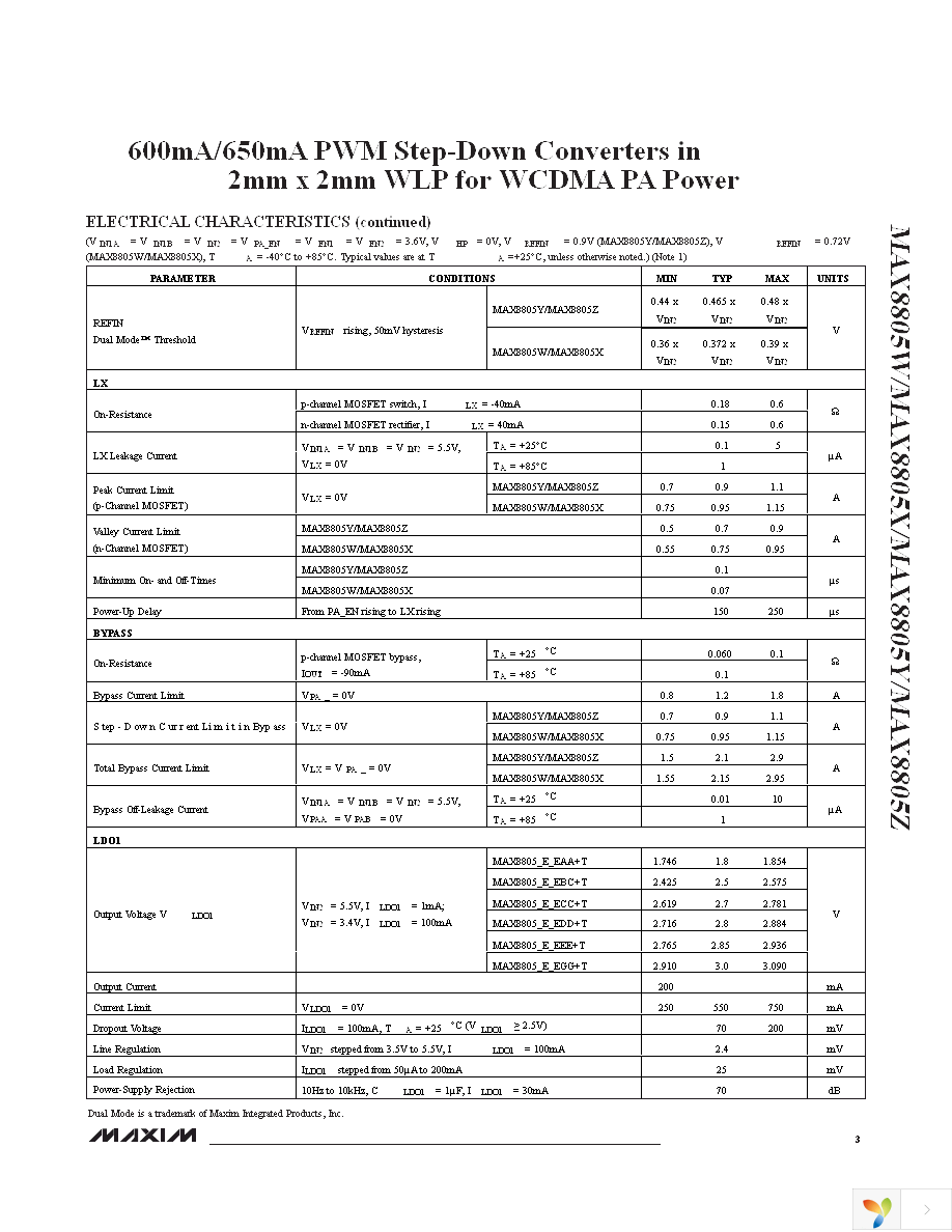 MAX8805WEWEEE+TC8E Page 3