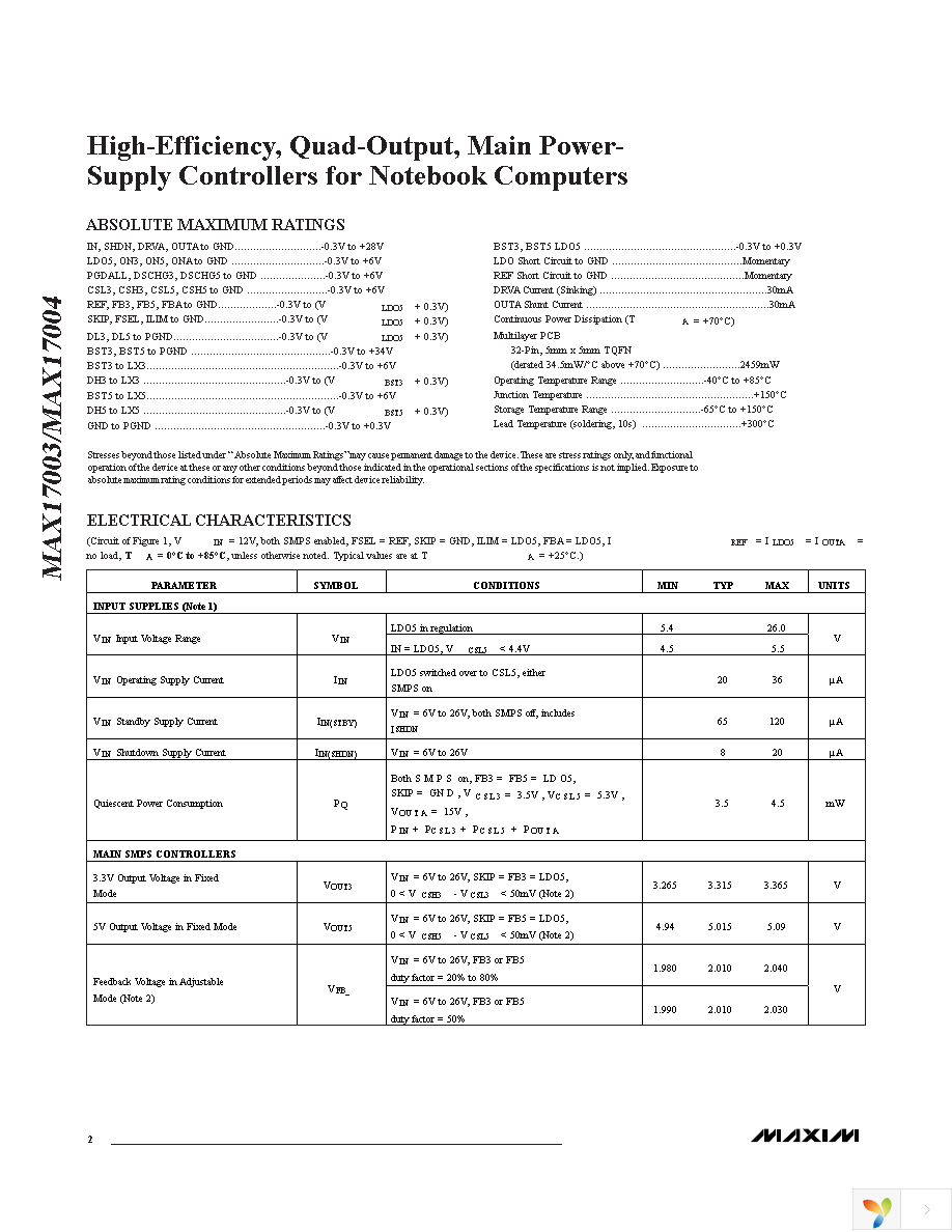 MAX17004ETJ+T Page 2