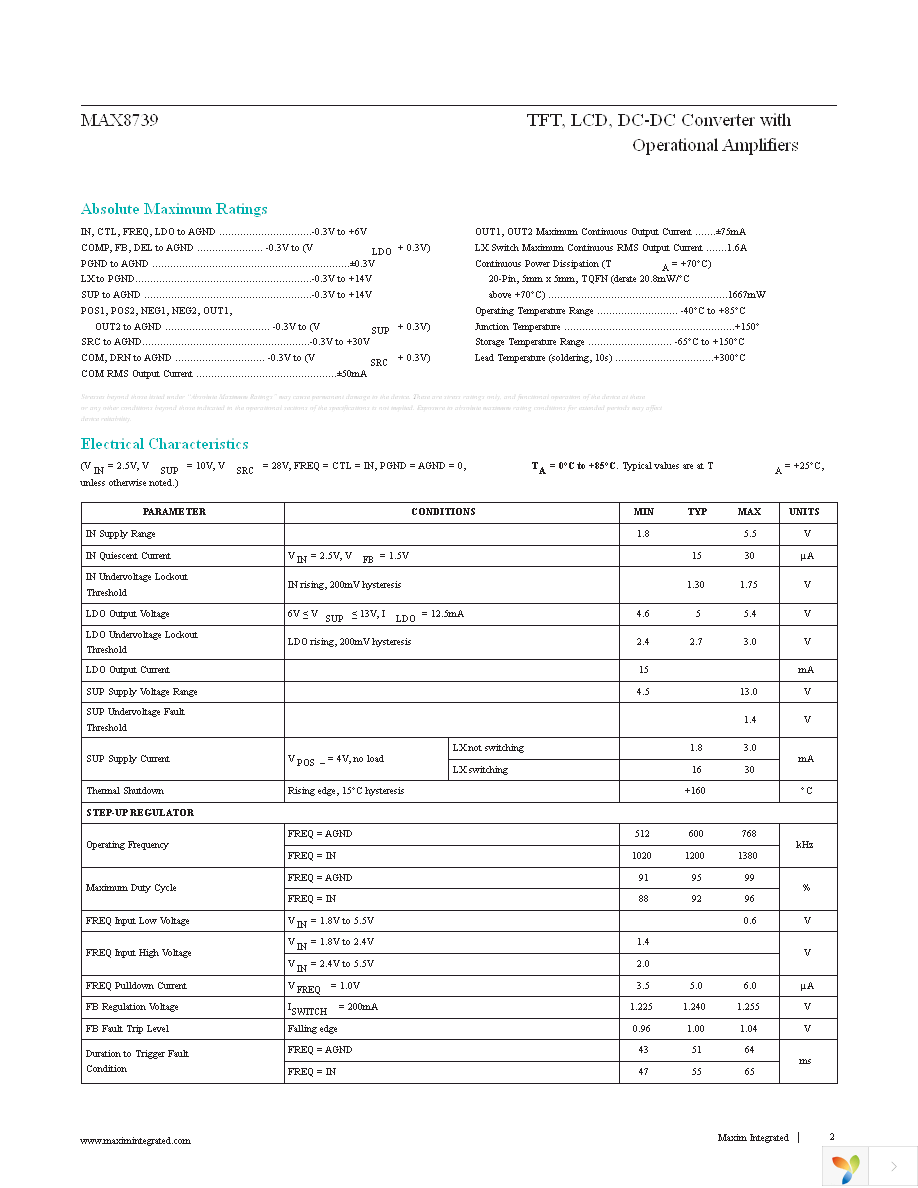 MAX8739ETP+T Page 2