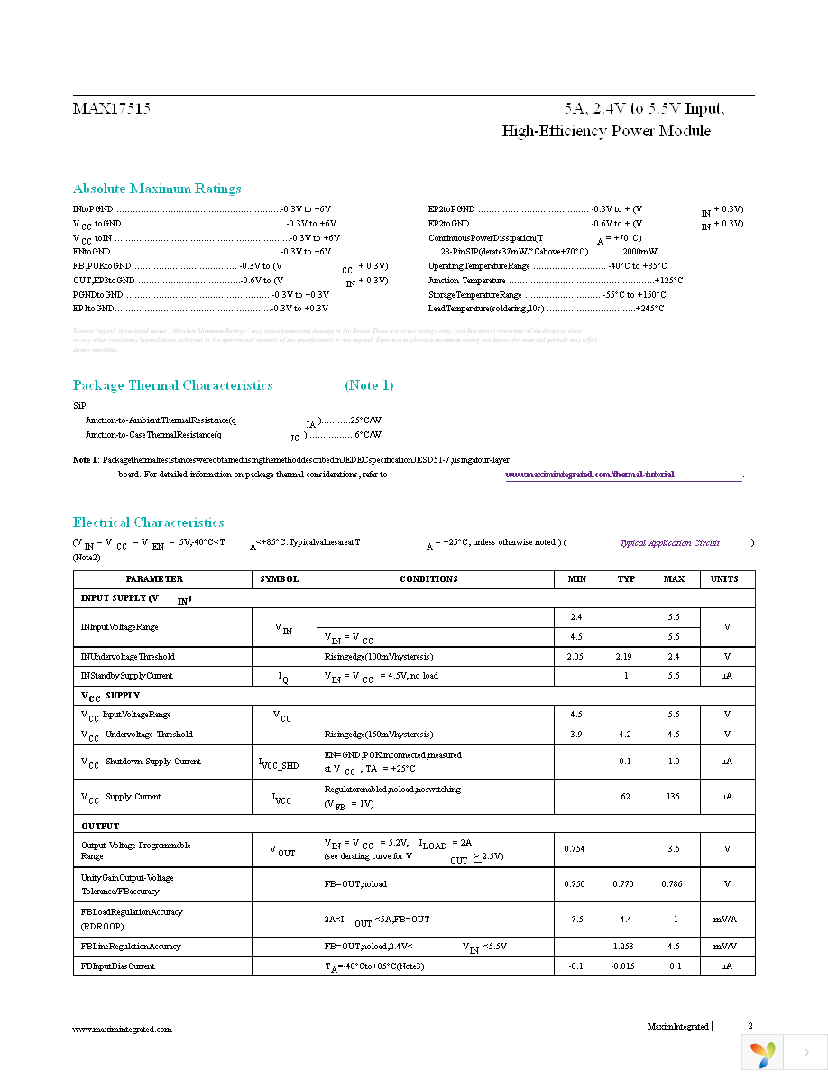 MAX17515ELI+T Page 2