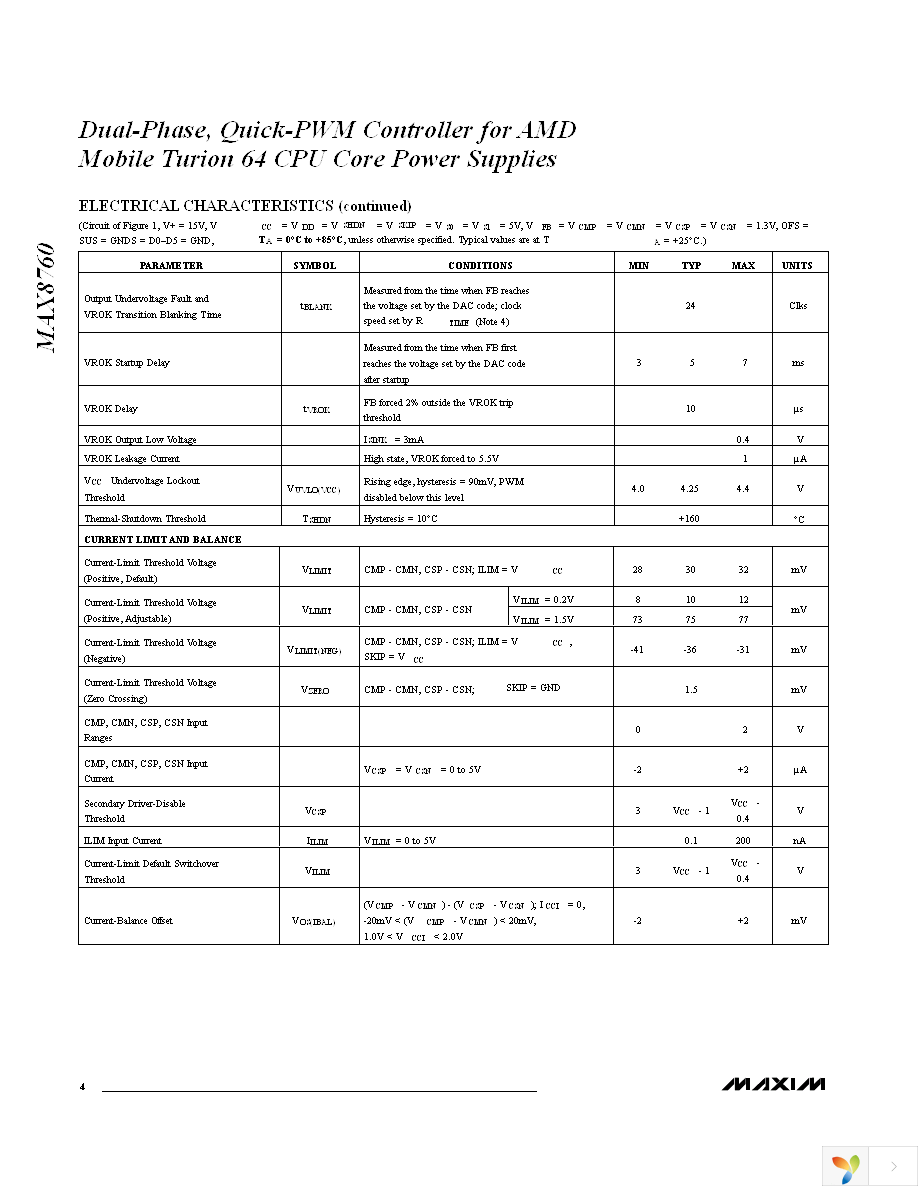 MAX8760ETL+T Page 4