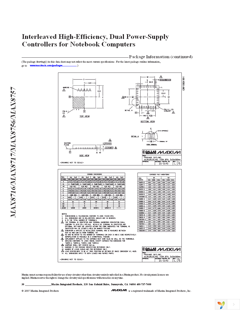 MAX8717ETI+T Page 30