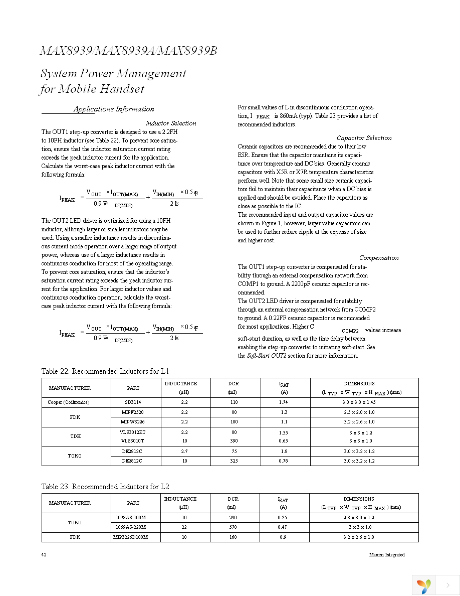 MAX8939EWV+T Page 42