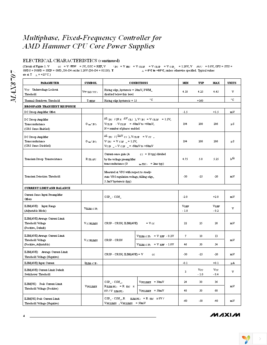 MAX8707ETL+ Page 4