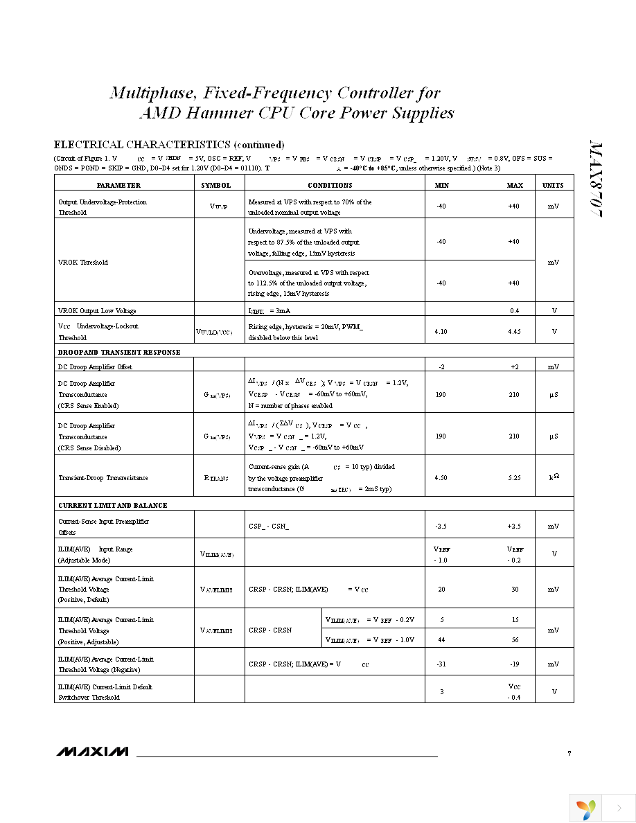 MAX8707ETL+ Page 7