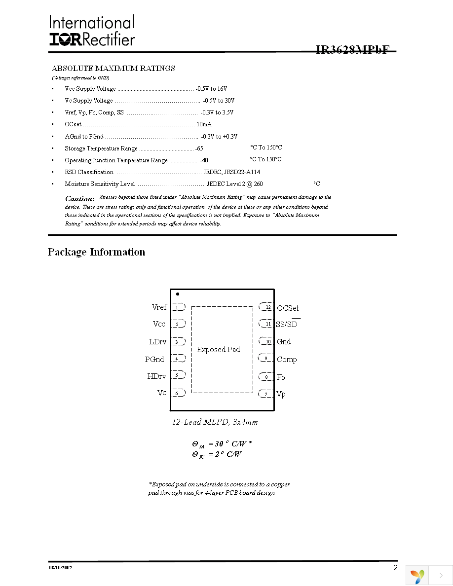 IR3628MTRPBF Page 2