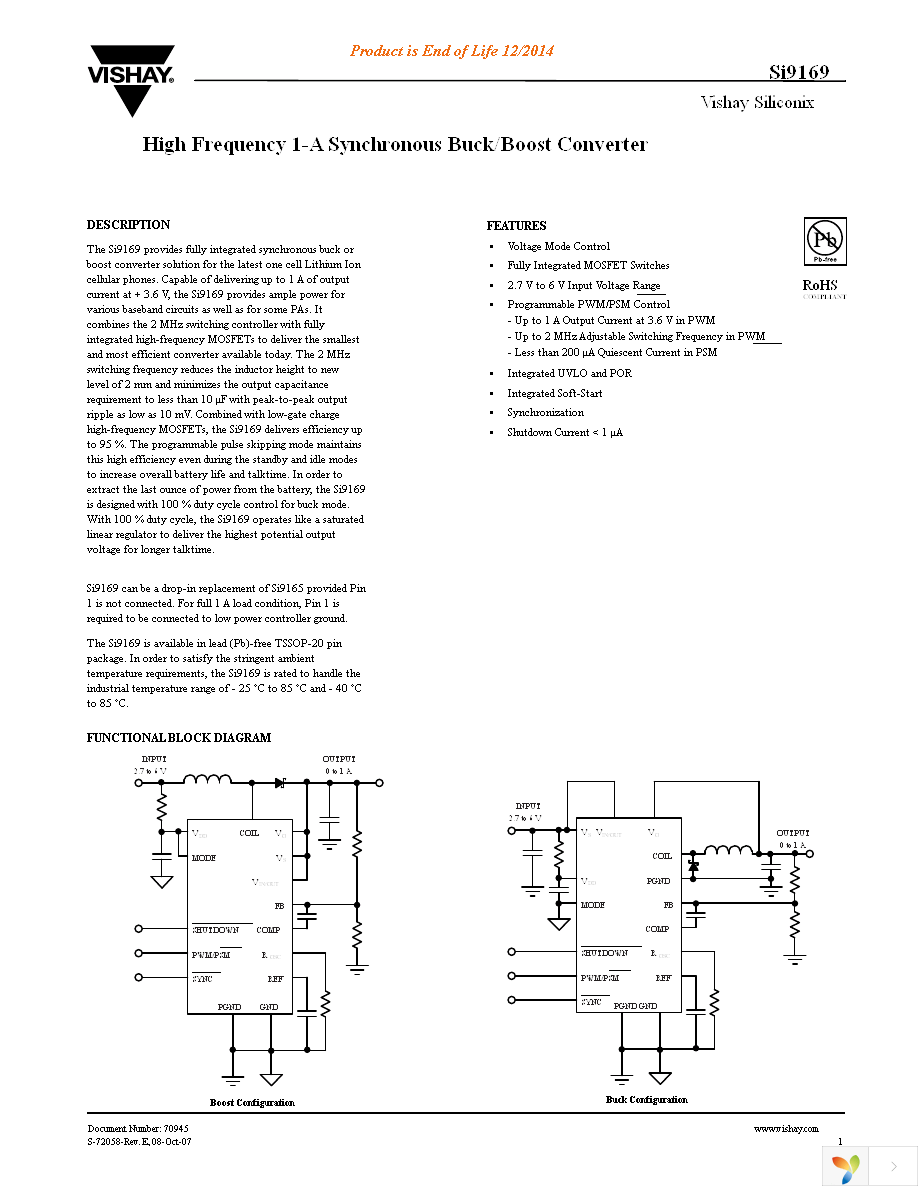 SI9169BQ-T1-E3 Page 1