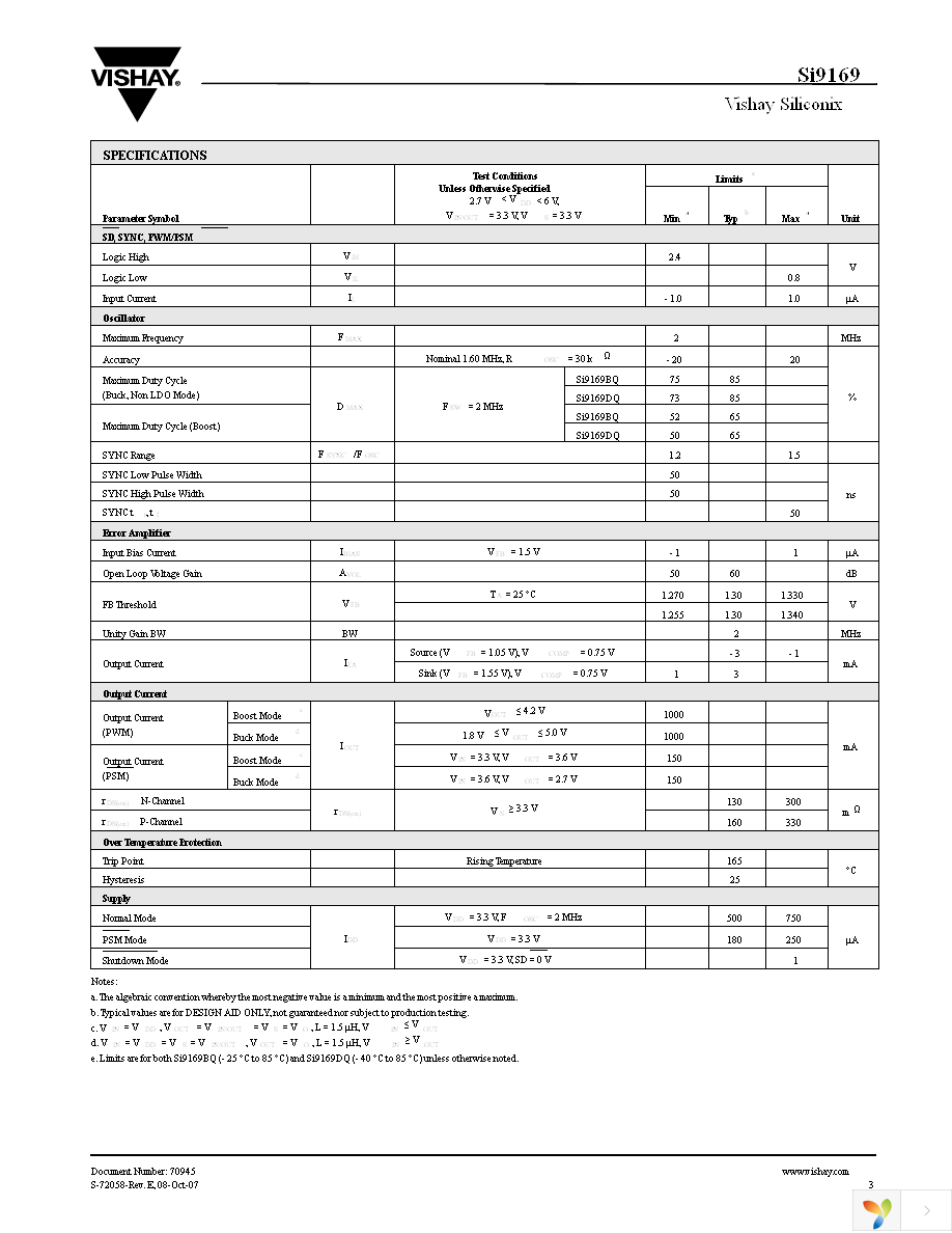 SI9169BQ-T1-E3 Page 3