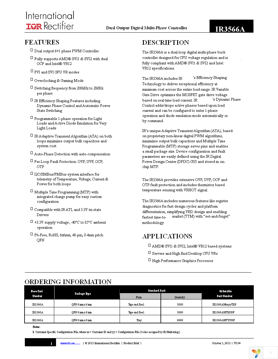 IR3566AMTRPBF Page 1