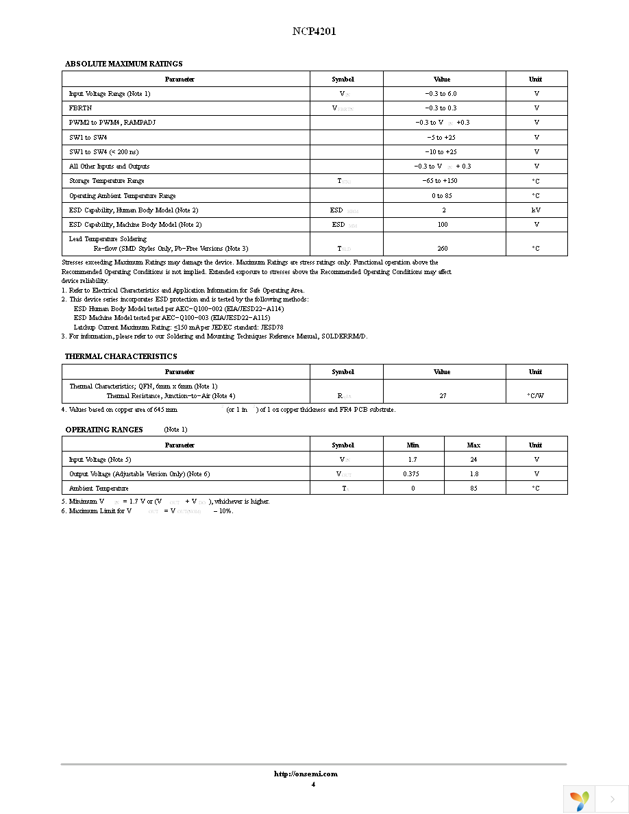 NCP4201MNR2G Page 4