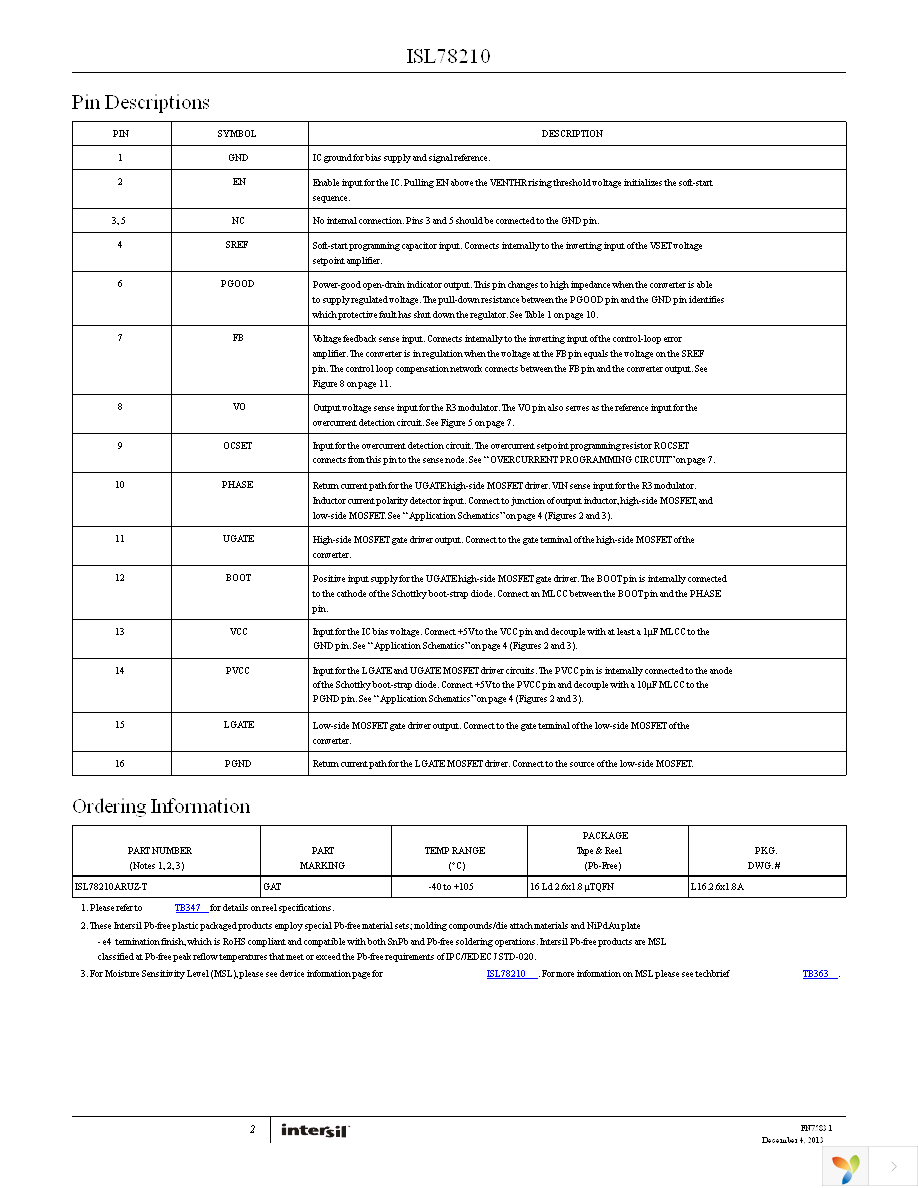 ISL78210ARUZ-T Page 2