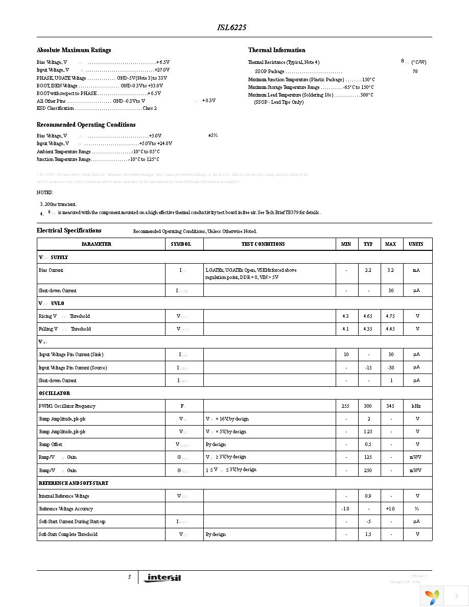 ISL6225CAZ-T Page 3