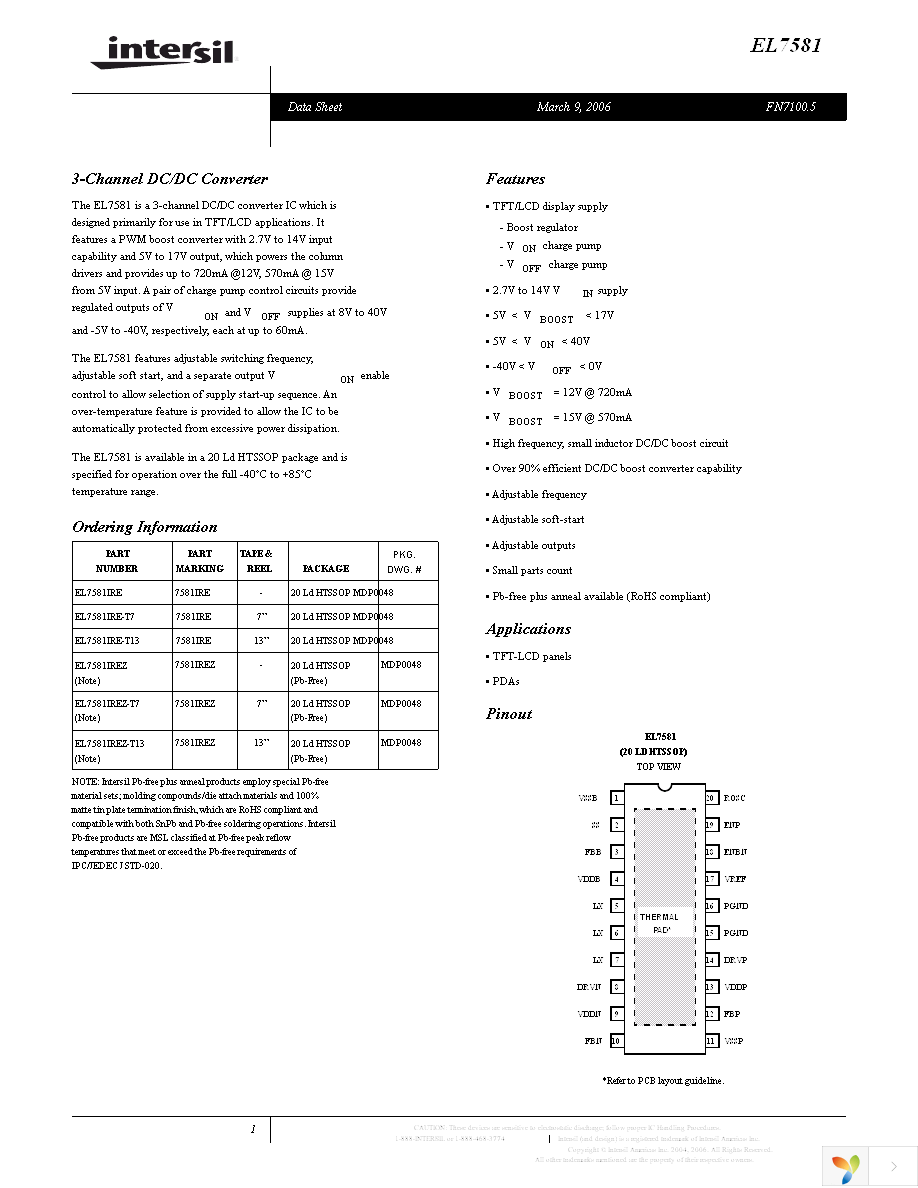 EL7581IREZ-T13 Page 1