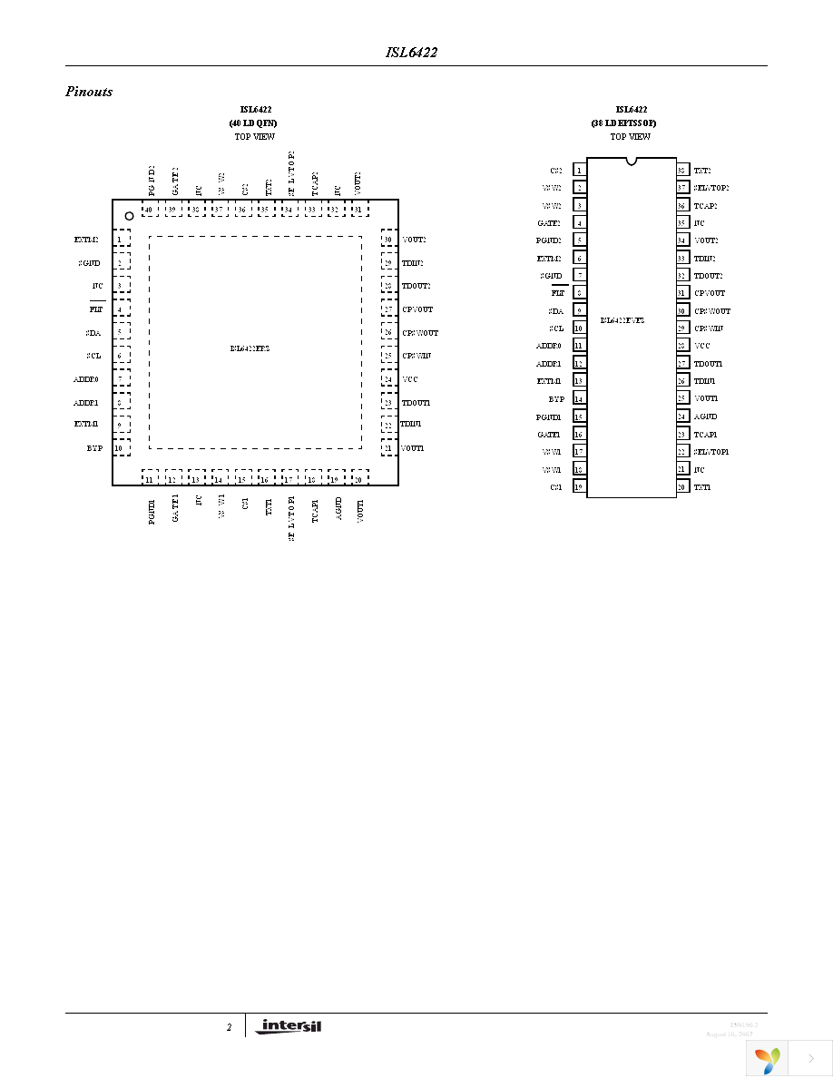 ISL6422ERZ-T Page 2