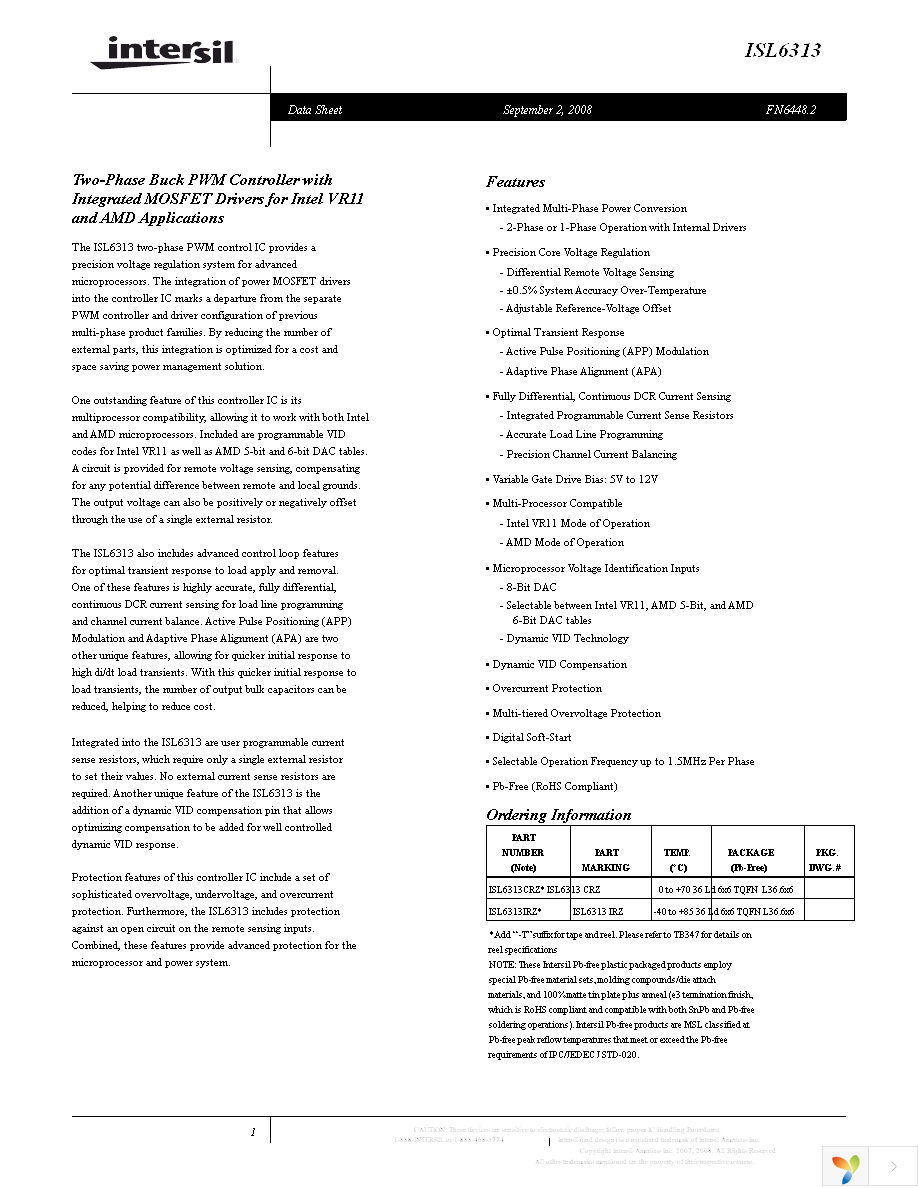 ISL6313CRZ-T Page 1