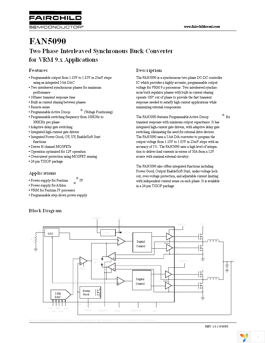 FAN5090MTC Page 1