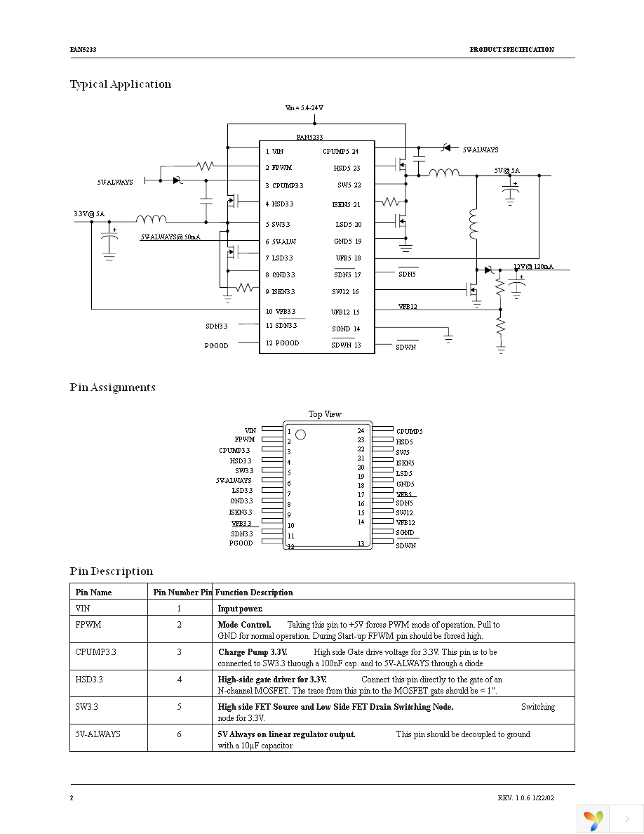 FAN5233MTCX Page 2