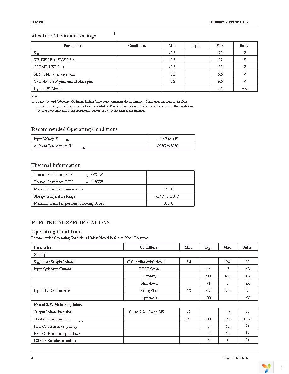 FAN5233MTCX Page 4