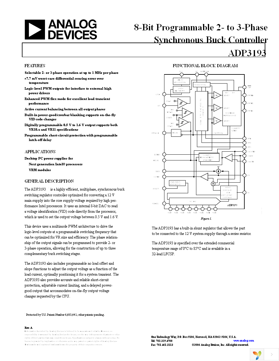 ADP3193JCPZ-RL Page 1