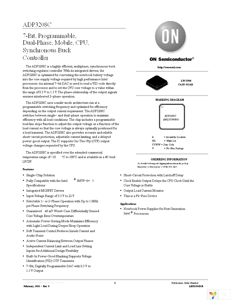 ADP3208CJCPZ-RL Page 1