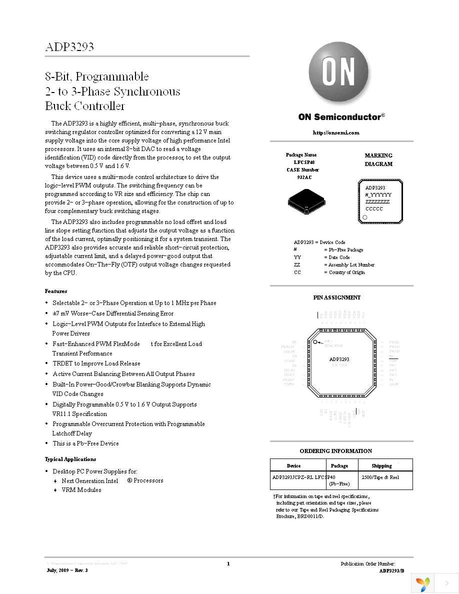 ADP3293JCPZ-RL Page 1