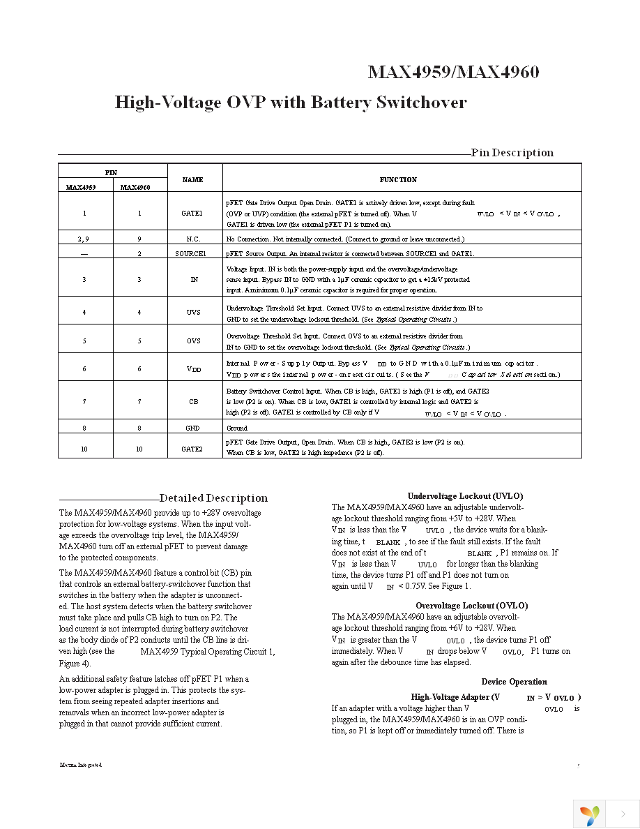 MAX4959ELB+T Page 5