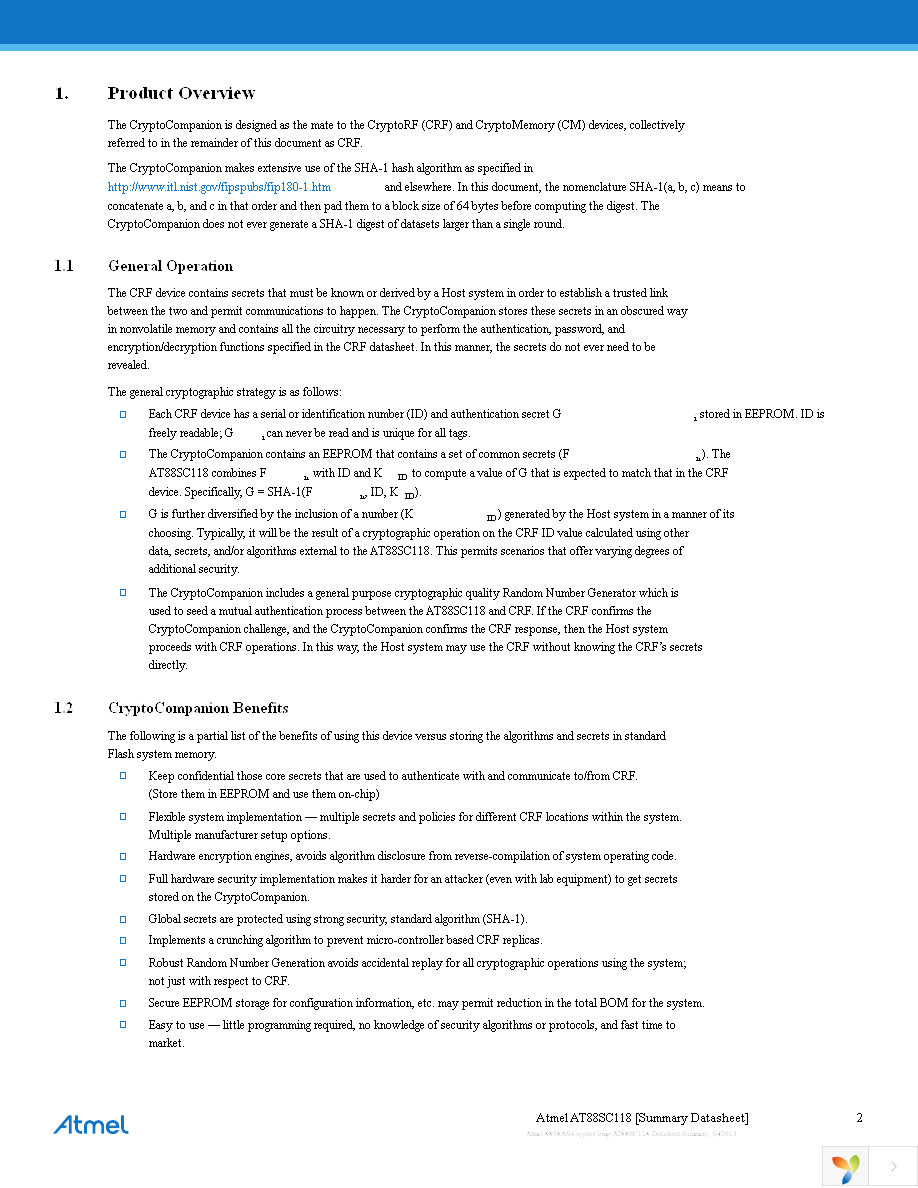 AT88SC118-SH-CM-T Page 2