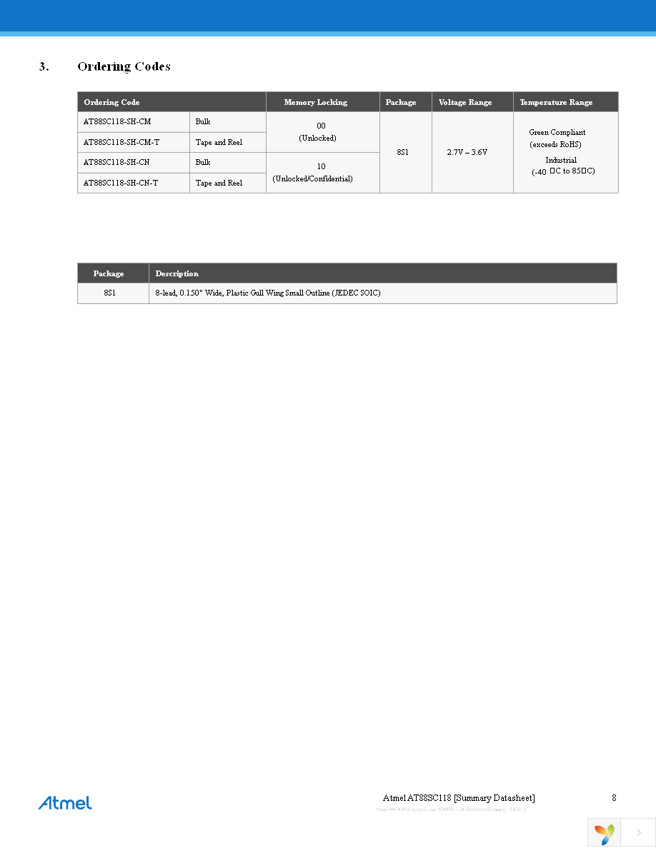 AT88SC118-SH-CM-T Page 8