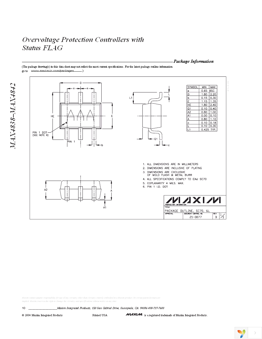 MAX4841EXT+T Page 10