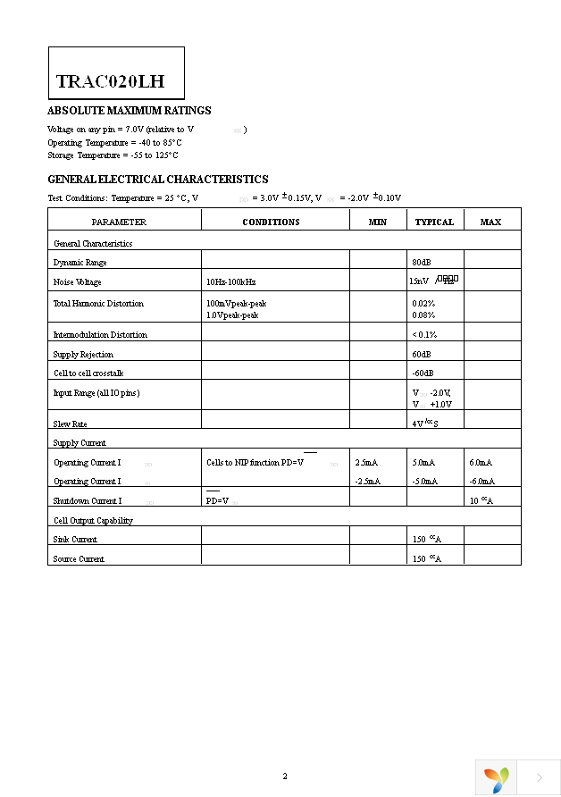 TRAC020LHQ36 Page 2